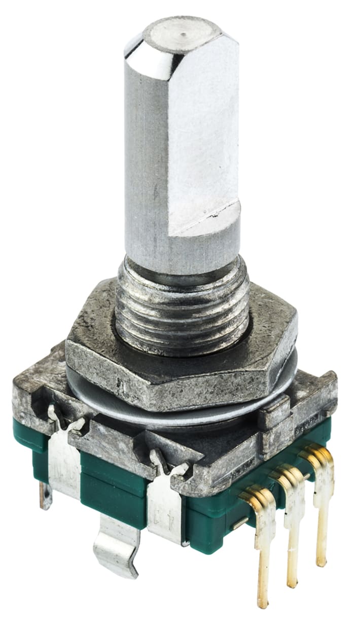 Alps Alpine 15 Pulse Mechanical Rotary Encoder Flat Shaft (Not Indexed), Through Hole