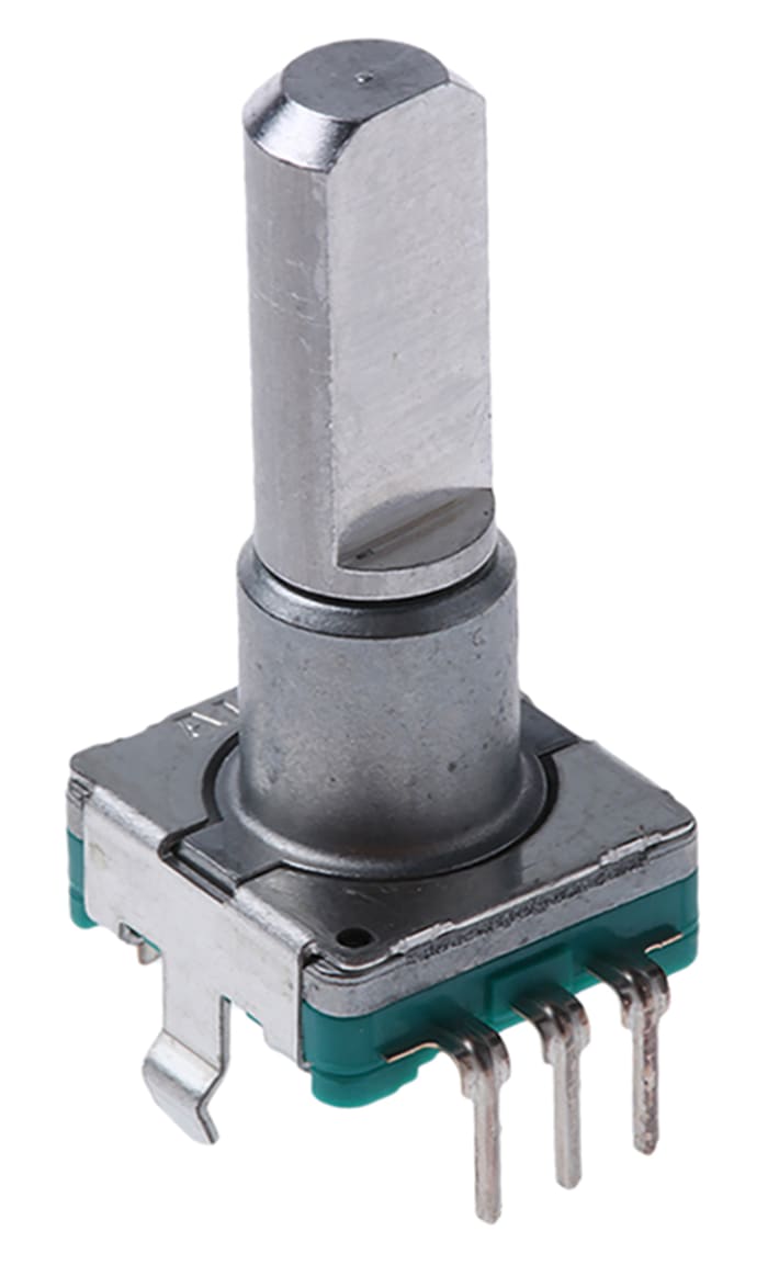 Alps 15 Pulse Incremental Mechanical Rotary Encoder with a 6 mm Flat Shaft, Through Hole