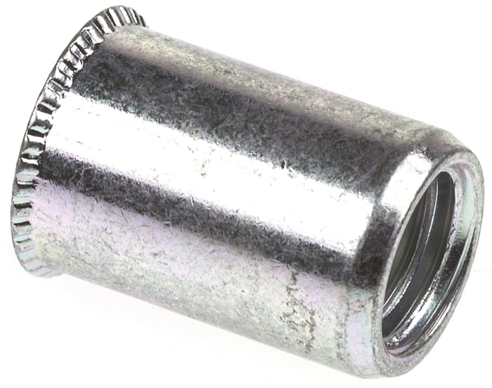 POP Galvanised, M8 Steel Threaded Insert, 11.5mm diameter 10.6mm Depth 16mm