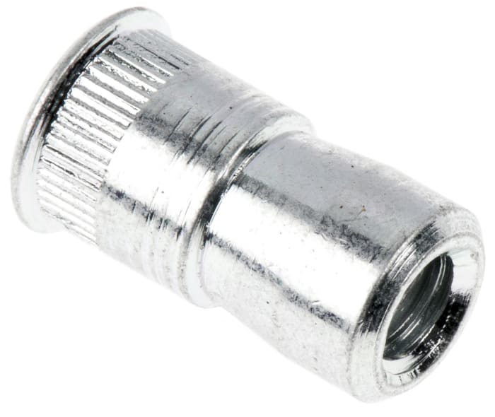 POP Clear Passivated, Galvanised, M3 Steel Threaded Insert, 5.36mm Depth 9.4mm