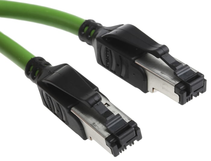 HARTING, 20m Cat5, Green RJ45 to Male RJ45 Male, U/FTP Shielded, Terminated PVC Sheath