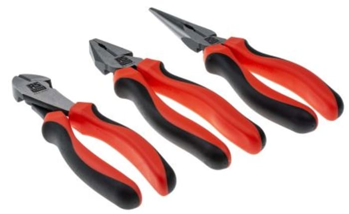 RS PRO 3-Piece Plier Set, 200 mm Overall