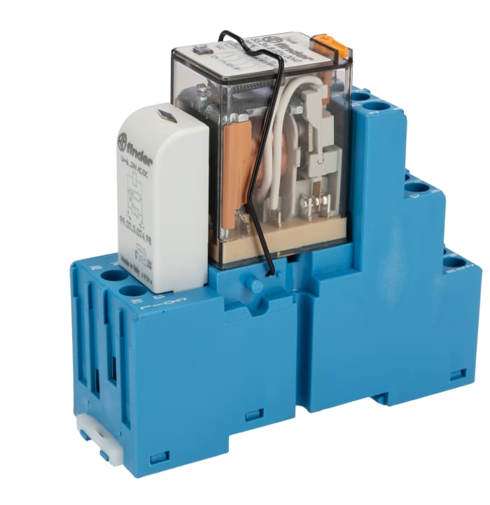 Relais d'interface Finder , 58 Series, 24V c.a., 4 RT, montage Rail DIN