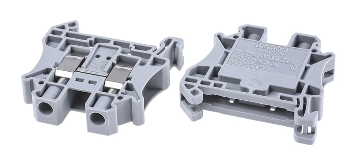 Phoenix Contact 3044160 UT 10 Series Grey, 0.5 → 16mm², Single-Level, Screw Termination, ATEX, IECEx