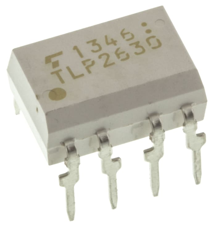 Toshiba, TLP2630(F) Transistor Output Dual Optocoupler, Through Hole, 8-Pin DIP