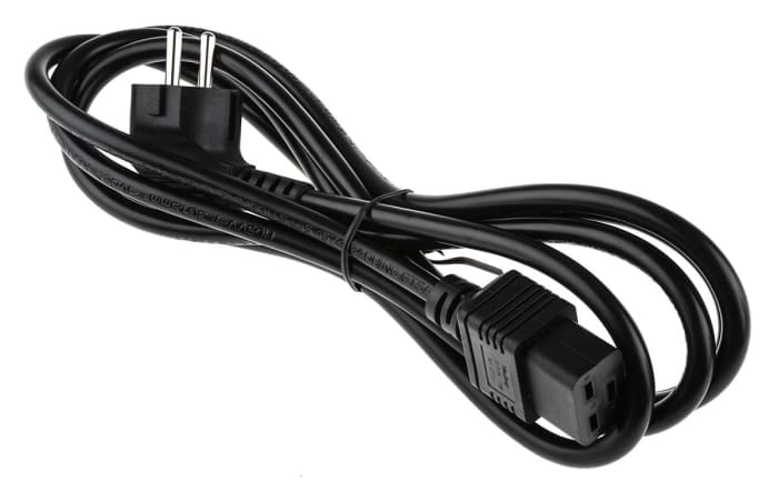 Napájecí kabel 2.5m, Černá, A: IEC C19, B: CEE 7/7, 16 A, 250 V RS PRO