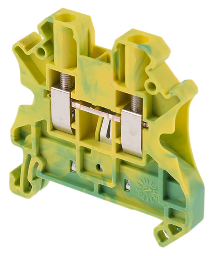 Phoenix Contact 3044128 UT 4-PE Series Green/Yellow, 0.14 → 6mm², Single-Level, Screw Termination, ATEX