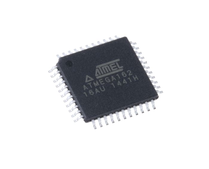 Microcontrolador Atmel ATMEGA162-16AU, núcleo AVR de 8bit, RAM 1 kB, 16MHZ, TQFP de 44 pines