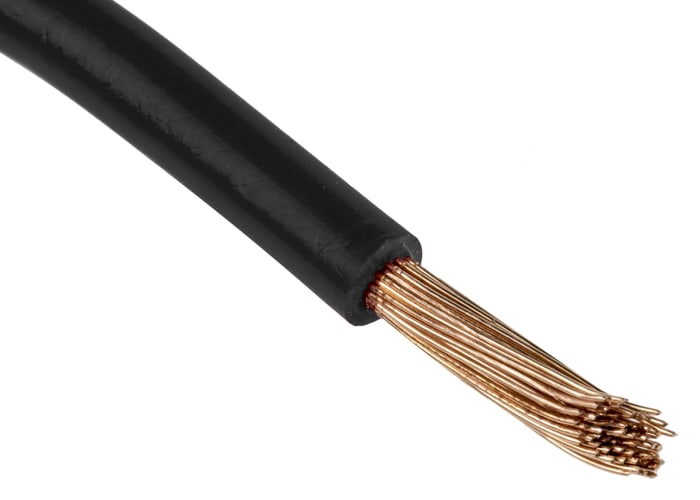 Cable de conexión RS PRO, área transversal 16mm² Filamentos del Núcleo 115/0,4 mm Negro, 600 V, long. 100m, H07V2-K, 6