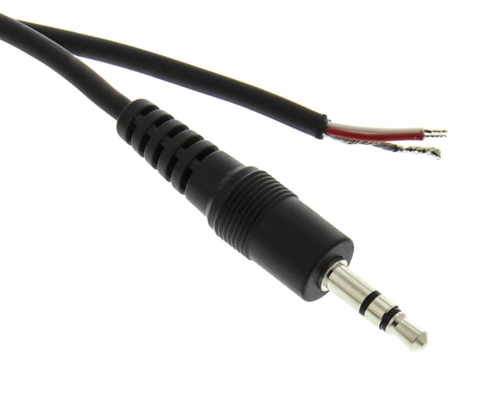 Switchcraft 35HR Male 3.5mm Stereo Jack to Unterminated Aux Cable, Black 35HR07884X