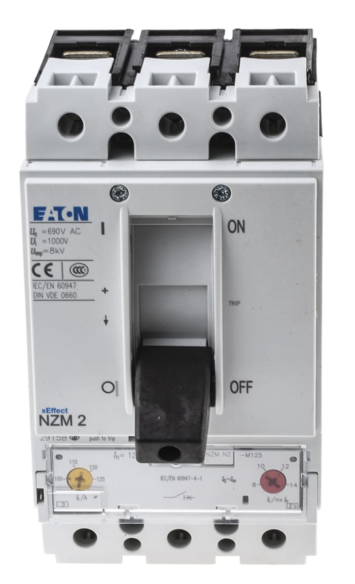 Disjoncteur Eaton xEnergy 1 pôles, 125A, pouvoir de coupure 50 kA, montage fixe