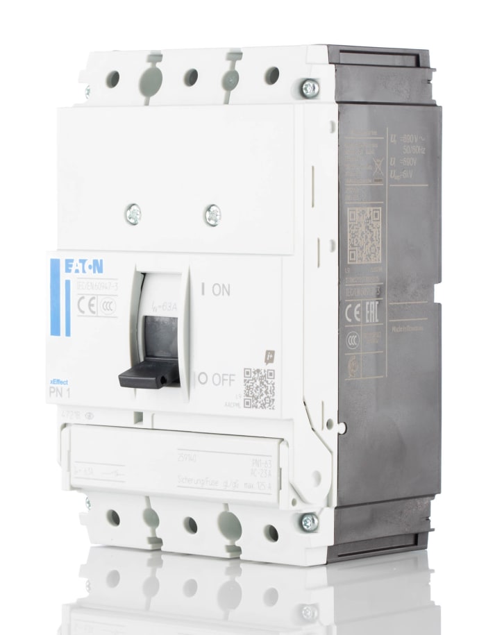 Eaton MCCB 3P 63A, Breaking Capacity 80 kA, Fixed Mount