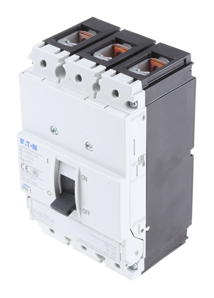Eaton MCCB 1P 125A, Breaking Capacity 80 kA, Fixed Mount