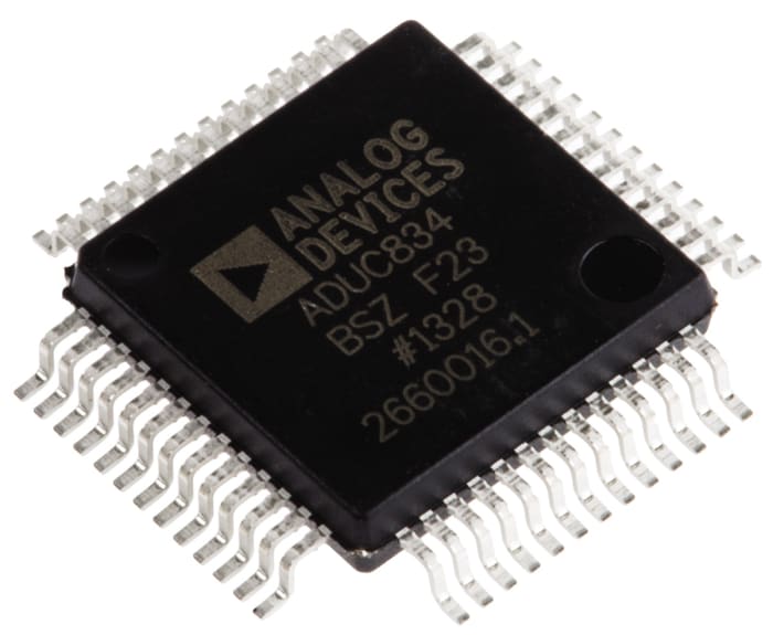 Analog Devices, 8bit 8052, ADuC8 Microcontroller, 12.58MHz, 4 kB, 62 kB Flash, 52-Pin MQFP