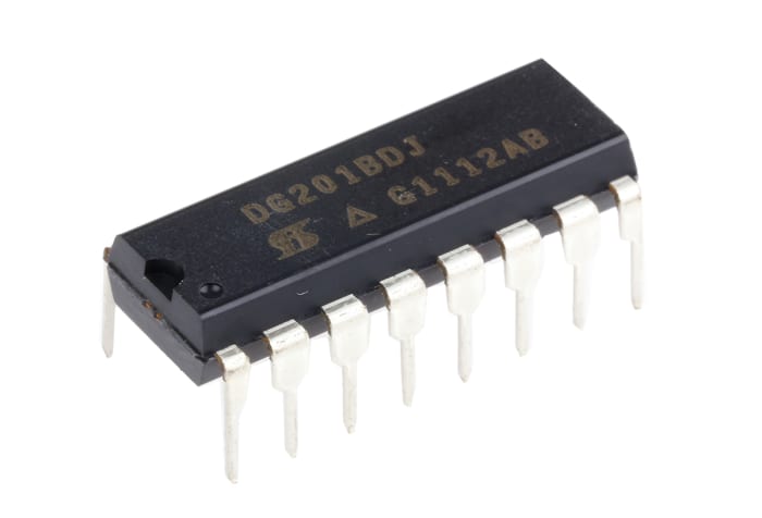 Vishay DG201BDJ-E3 Analogue Switch Quad SPST 5 V, 9 V, 12 V, 15 V, 18 V, 24 V, 16-Pin PDIP
