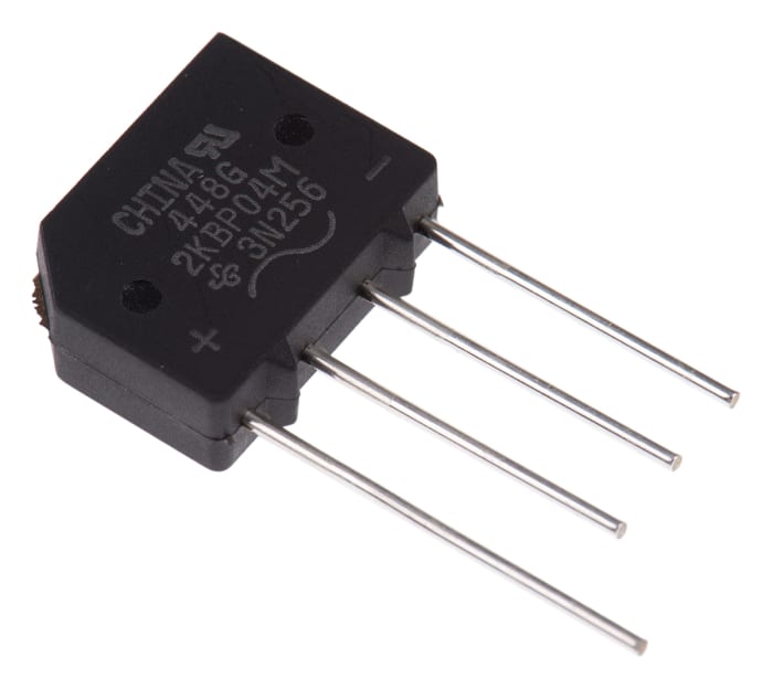 Pont redresseur Monophasé, 2A, 400V, 4 broches, KBPM