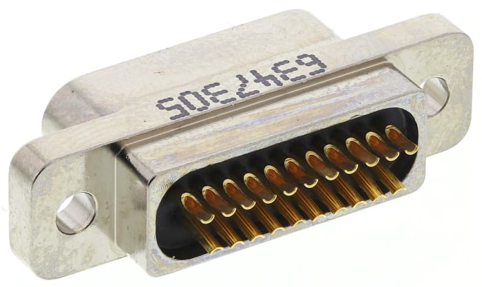 Konektor D-Sub, řada: MWDM, orientace těla: Rovný, počet kontaktů: 21, Montáž na panel, Samice Micro-D, 3A Glenair