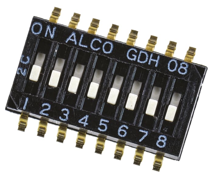 TE Connectivity 8 Way Surface Mount DIP Switch 8P