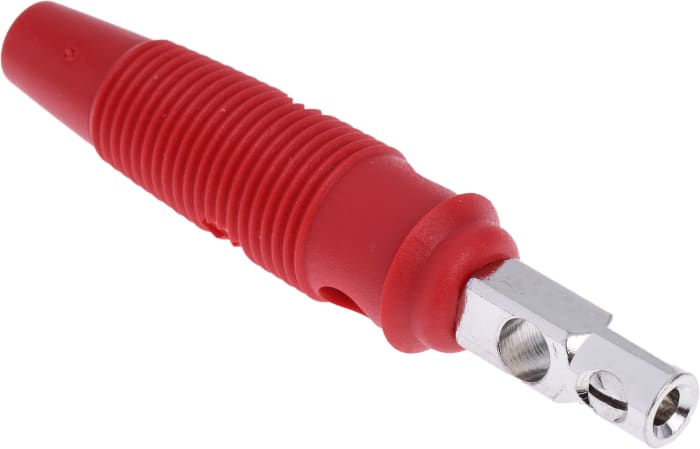 Hirschmann Test & Measurement Red Male Banana Plug, 4 mm Connector, Screw Termination, 16A, 60V dc, Nickel Plating