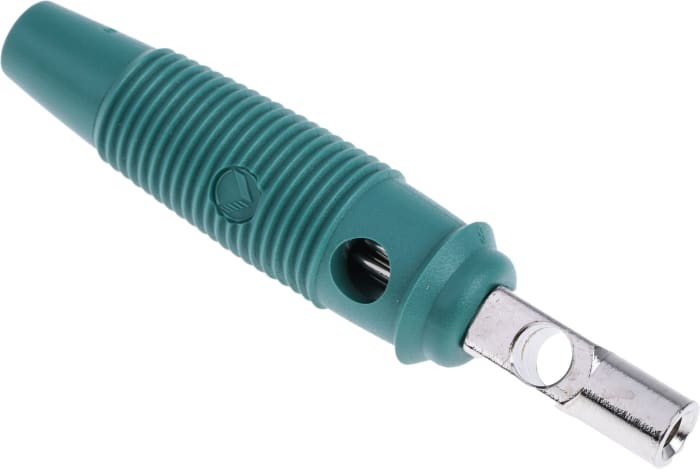 Hirschmann Test & Measurement Green Male Banana Plug, 4 mm Connector, Screw Termination, 16A, 60V dc, Nickel Plating