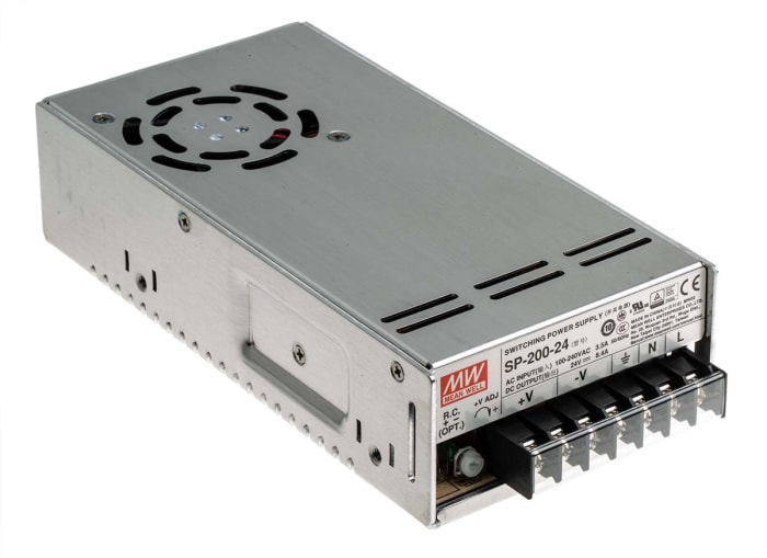 Fuente de alimentación de modo conmutado (SMPS) integrada Mean Well, 24V dc, 8.4A, 201.6W, 1 salida, Montaje en panel