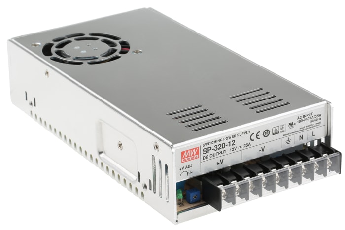 Alimentation à découpage intégrée, Mean Well 300W, 1 sortie à 12V c.c. 25A