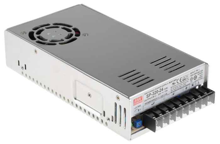 Mean Well Embedded Switch Mode Power Supply SMPS, SP-320-24, 24V dc, 13A, 312W, 1 Output, 124 → 370 V dc, 88