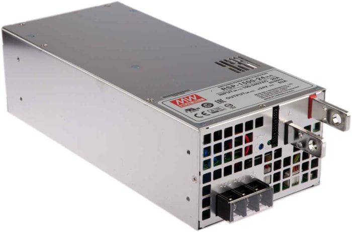MEAN WELL Switching Power Supply, RSP-1500-24, 24V dc, 63A, 1.5kW, 1 Output, 127 → 370 V dc, 90 → 264 V