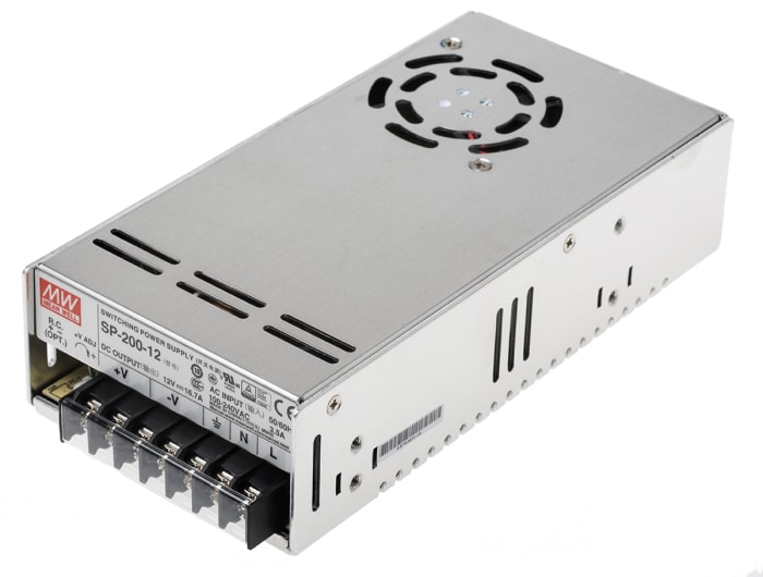 Vestavěný spínaný napájecí zdroj SMPS 200W, počet výstupů: 1, výstup: 12V dc 16.7A Montáž na rám Mean Well