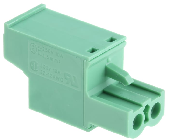 Phoenix Contact, 5.08mm Pitch, FRONT-MSTB 2.5/ 2-ST-5.08, 2 Way, , Pluggable Terminal Block, Plug, Cable Mount, Screw