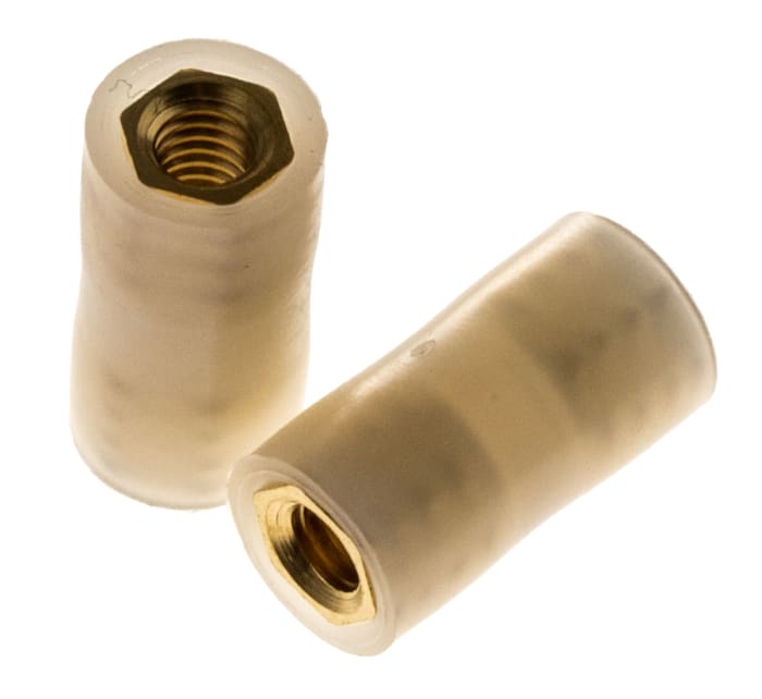 Separador roscado redondo Hembra/Hembra RS PRO, M4 x M4, Ø ext. 8mm, long. 16mm, rosca hembra 5.5mm, de Nylon 66