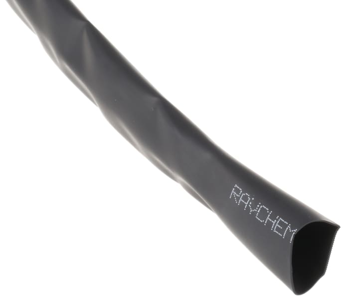 Tubo termorretráctil TE Connectivity de Fluoroelastómero Reticulado Viton Negro, contracción 2:1, Ø 12.7mm, long. 6m