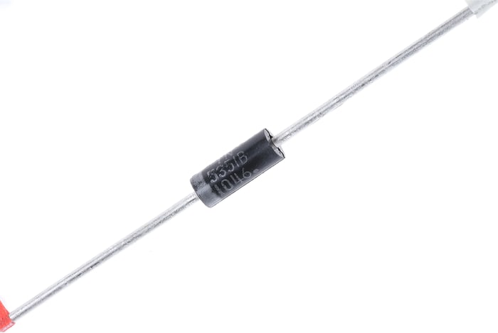 onsemi 8.89 x 3.68 x 3.68mm Simple 1N5351BRLG +200 °C 5 W 1μA 2.5Ω -65 °C Montaje en orificio pasante 14V 1 -65