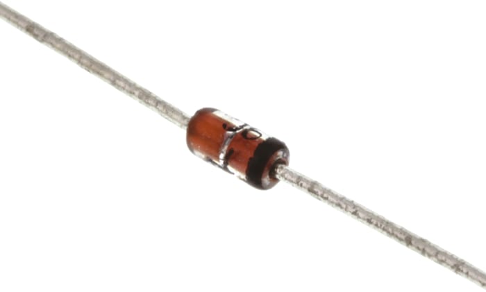 onsemi 8.89 x 3.68 x 3.68mm Simple 1N5365BRLG +200 °C 5 W 500nA 11Ω -65 °C Montaje en orificio pasante 36V 1 -65