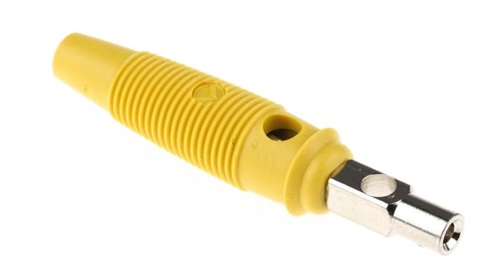 Hirschmann Test & Measurement Yellow Male Banana Plug, 4 mm Connector, Screw Termination, 16A, 60V dc, Nickel Plating