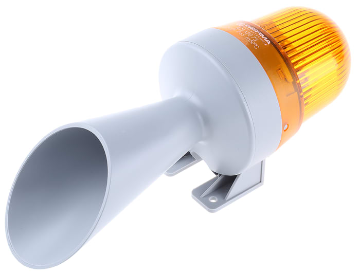 Werma 425 Series Yellow Horn Beacon, 24 V ac/dc, IP65, Wall Mount, 98dB at 1 Metre