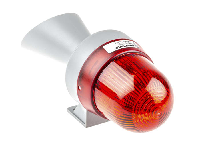 Combiné balise/sirène Werma série 424, lentille Rouge à LED, 24 V (c.a./c.c.)
