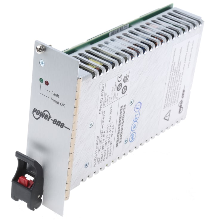BEL POWER SOLUTIONS INC Switching Power Supply, CPA250-4530G, 3.3 V dc, 5 V dc, ±12 V dc, 2A, 250W, Quad Output, 90