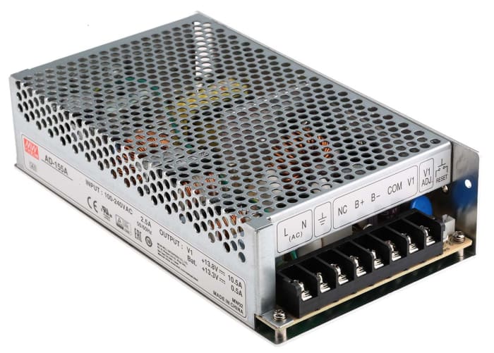 Spínaný napájecí zdroj 151.5W, počet výstupů: 2, výstup: 13.5V dc 10.5 A, 500 mA Montáž na rám MEAN WELL