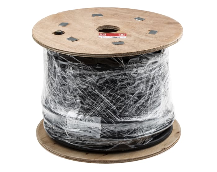 RS PRO Multicore Industrial Cable, 36 Cores, 0.22 mm², Screened, 25m, Black PVC Sheath, 24 AWG