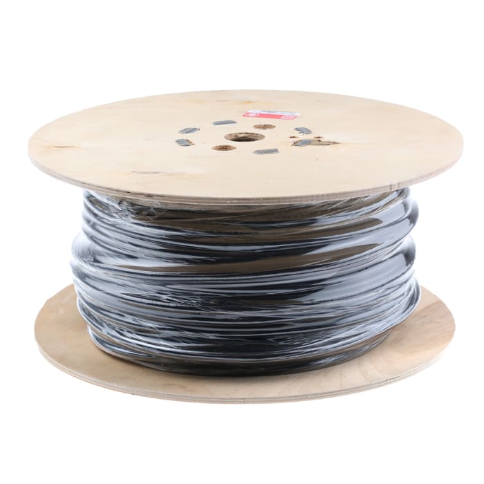 RS PRO Multicore Data Cable, 0.5 mm², 6 Cores, 20 AWG, Screened, 100m, Black Sheath