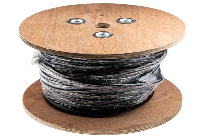 RS PRO Multicore Industrial Cable, 0.5 mm², 18 Cores, 20 AWG, Screened, 50m, Black Sheath