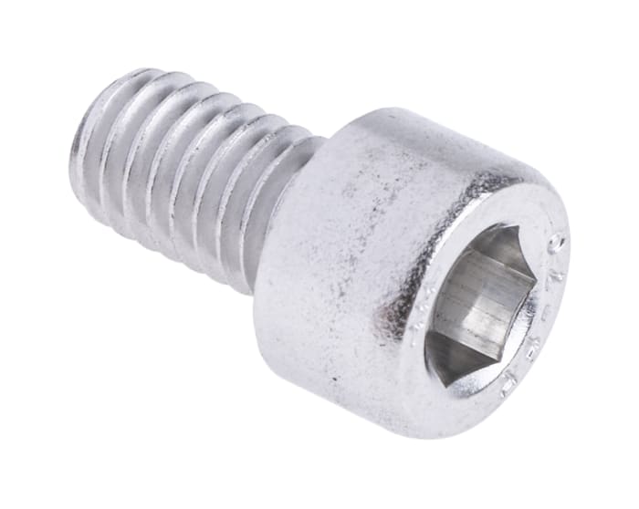 Tornillo Allen de cabeza cilíndrica RS PRO, M6 x 10mm, paso de rosca 1mm, de Acero Inoxidable
