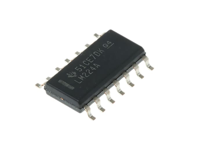 LM224AD Texas Instruments, Operational Amplifier, 1.2 MHz, 14-Pin 30 V SOIC