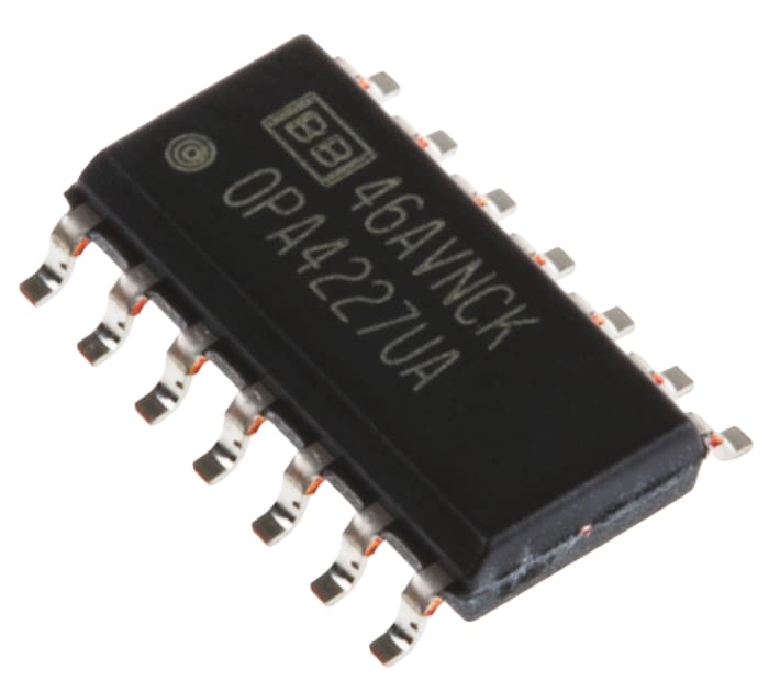 OPA4227UA Texas Instruments, Op Amp, 8MHz, 14-Pin SOIC