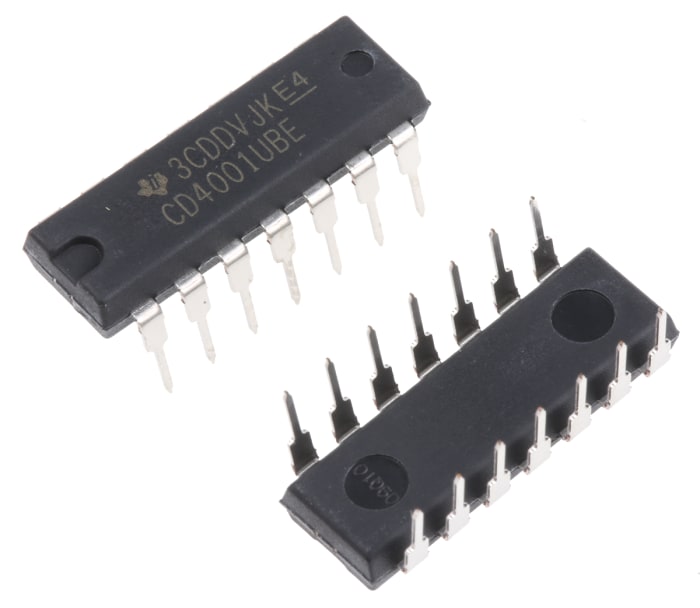 Texas Instruments CD4001UBE, Quad 2-Input NOR Logic Gate, 14-Pin PDIP
