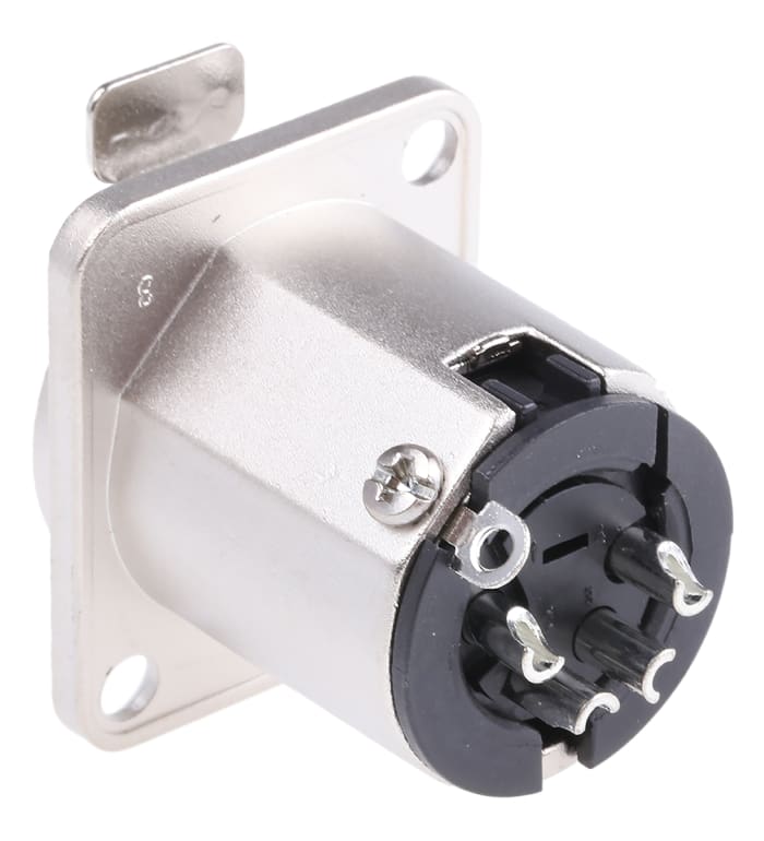 PD5370 4 PIN PANEL XLR SOCKET METAL SQUARE AMPHENOL AC4FDZ