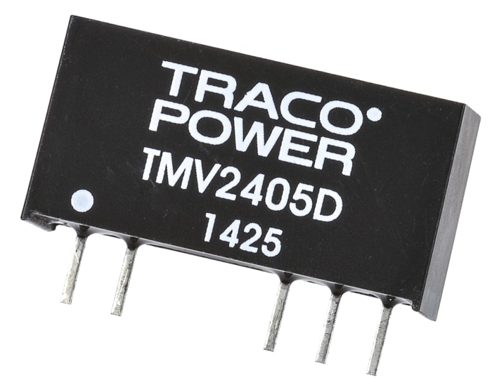 TRACOPOWER TMV DC-DC Converter, ±5V dc/ ±100mA Output, 21.6 → 26.4 V dc Input, 1W, Through Hole, +85°C Max Temp