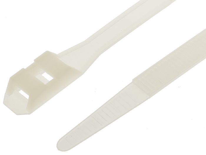 Serre-câble RS PRO, 180mm x 9 mm, Naturel, en Nylon 66, x 100