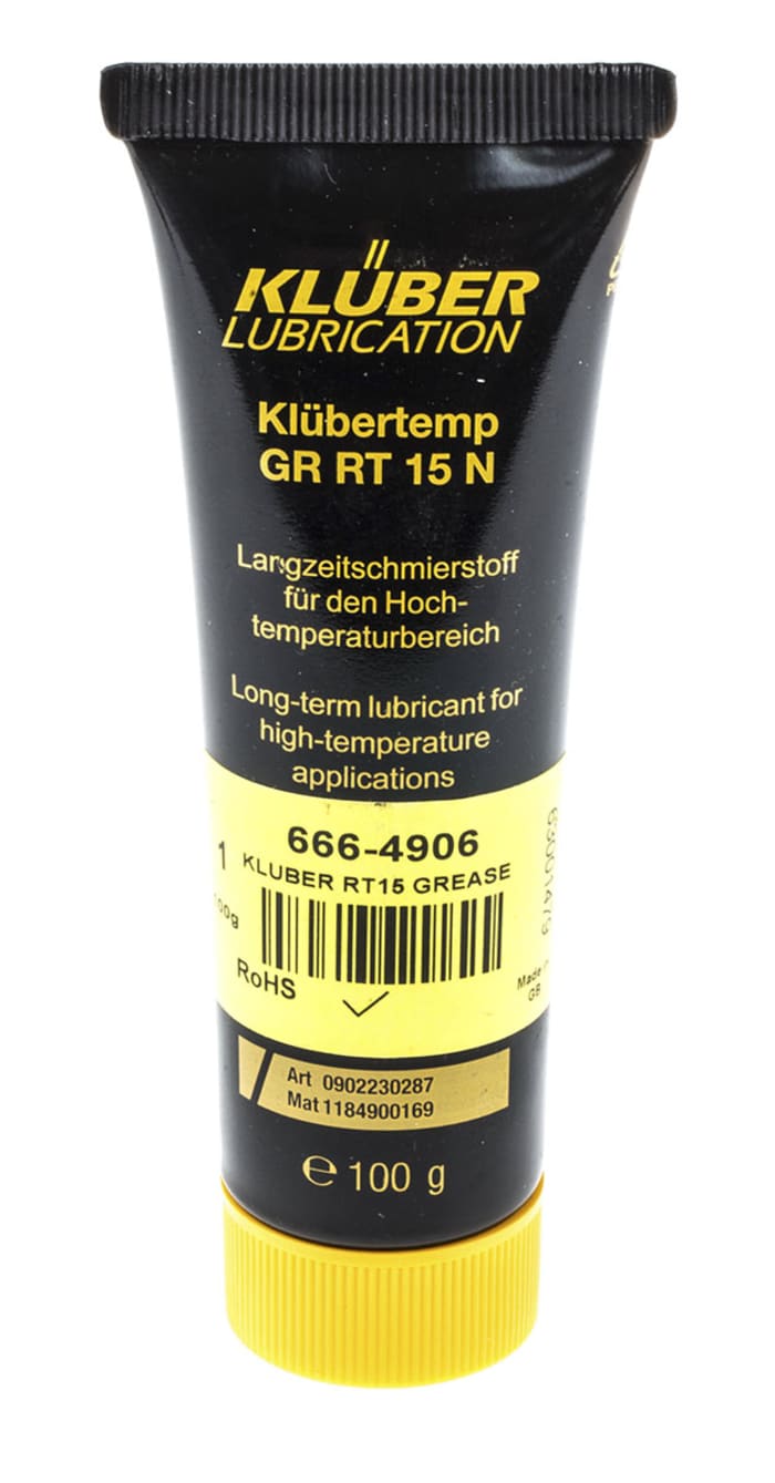 Klüber RT15-100G Perfloro-Polieter (PFPE) Gres, 100 g, Tüp, KLÜBERTEMP GR RT 15